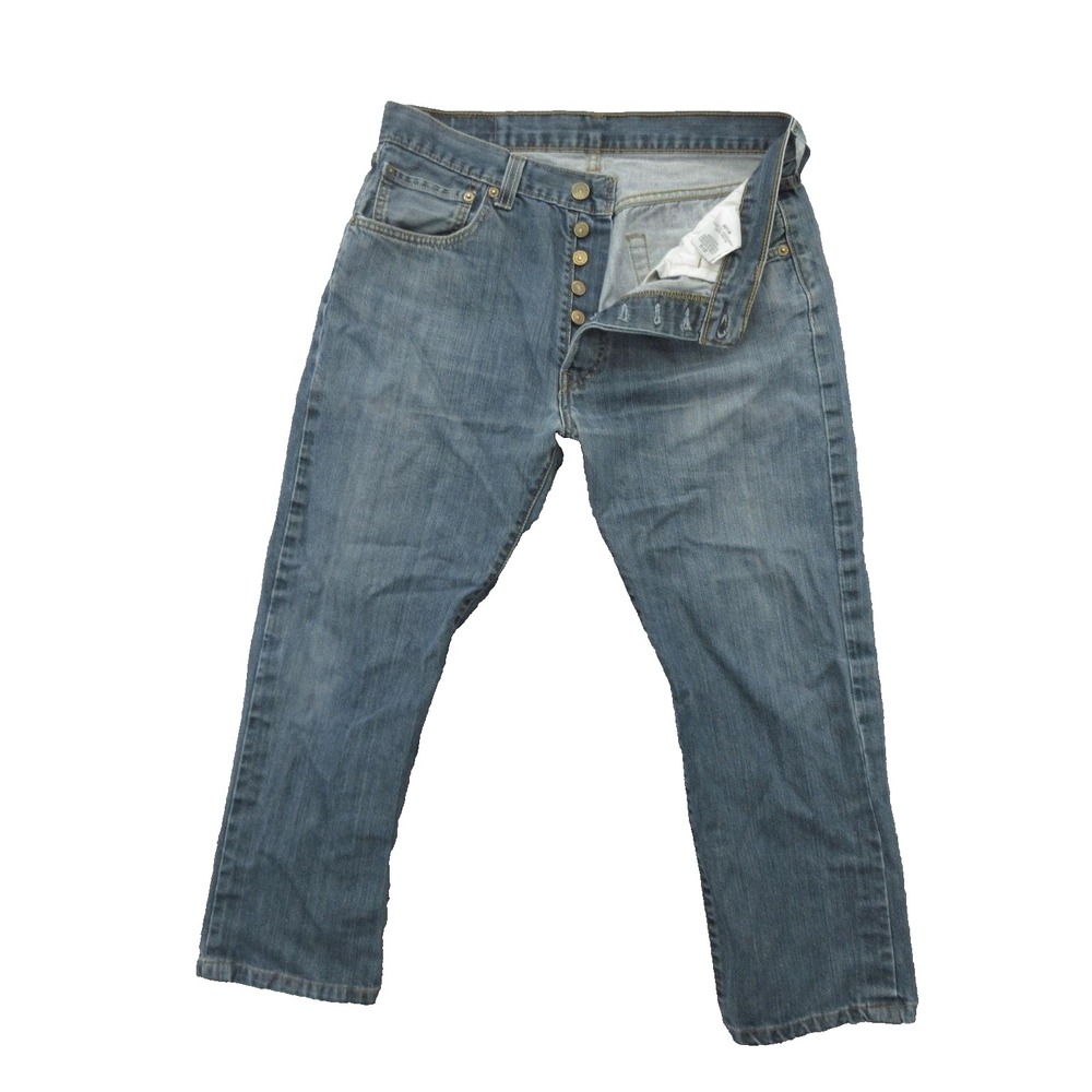 Levis 501 Jeans Mens 32x23 Blue Straight Leg Button Fly Denim Pants Medium Wash